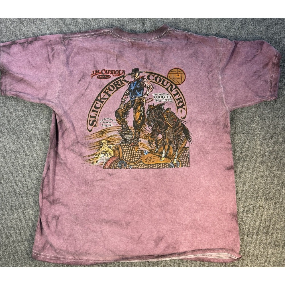 J.M. Capriola Co Elko Nevada Cowboy Western Graphic T Shirt 100% Cotton
